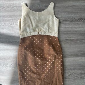 NWT Theory Silk Polka Dot Colorblock Dress Size S
